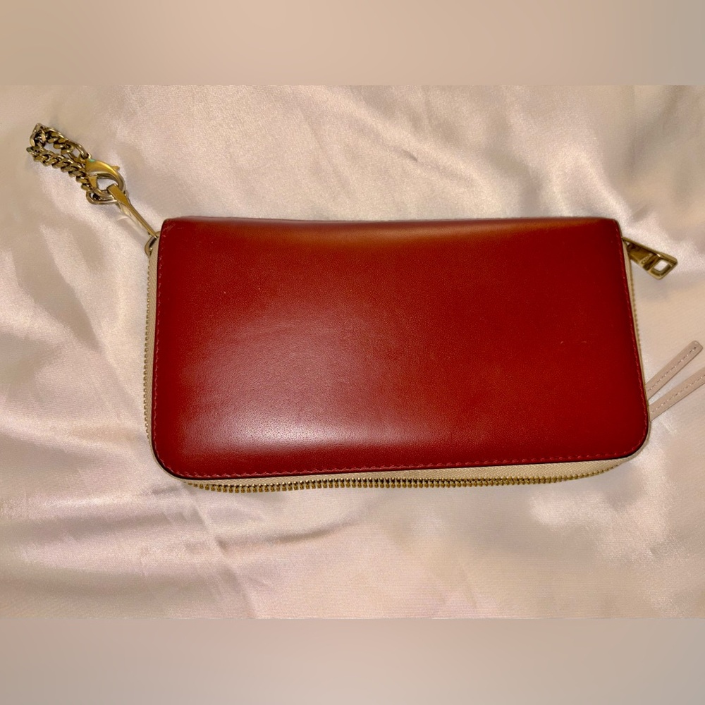 Chloe 2 Color Zipper Wallet - Maroon/Eggplant